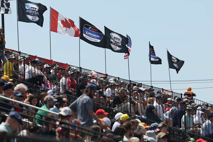 Fans turned out to support the first IndyCar temporary street course race on the streets of Detroit. Photo courtesy IndyCar/Chris Owens.